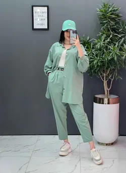 ست مانتو شلوار لنین کمربند Dior کد 2800 در فروشگاه ونوس مد