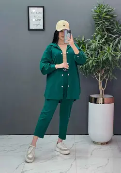 ست مانتو شلوار لنین کمربند Dior کد 2800 در فروشگاه ونوس مد