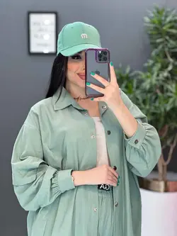 ست مانتو شلوار لنین کمربند Dior کد 2800 در فروشگاه ونوس مد