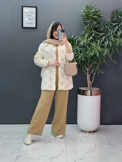 خرید اینترنتی ست مانتو شلوار طرح درخت کد 2808 پوشاک ونوس مد