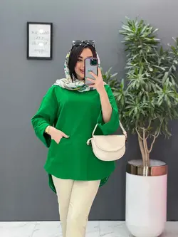 خرید آنلاین مانتو جلو بسته جیب برش دار کد 2820 پوشاک ونوس مد