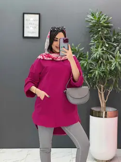 خرید آنلاین مانتو جلو بسته جیب برش دار کد 2820 پوشاک ونوس مد