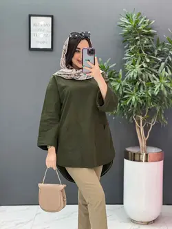 خرید آنلاین مانتو جلو بسته جیب برش دار کد 2820 پوشاک ونوس مد