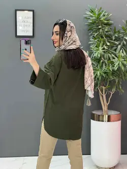 خرید آنلاین مانتو جلو بسته جیب برش دار کد 2820 پوشاک ونوس مد