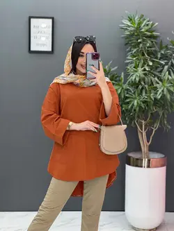 خرید آنلاین مانتو جلو بسته جیب برش دار کد 2820 پوشاک ونوس مد