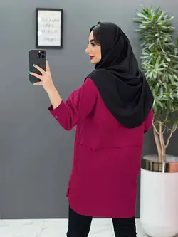 خرید اینترنتی مانتو لنین دانشجویی دوجیب کد 2837 فروشگاه ونوس