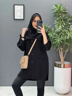 خرید اینترنتی مانتو لنین دانشجویی دوجیب کد 2837 فروشگاه ونوس