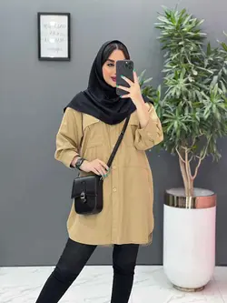 خرید اینترنتی مانتو لنین دانشجویی دوجیب کد 2837 فروشگاه ونوس