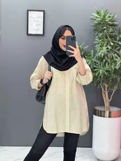 خرید اینترنتی مانتو لنین دانشجویی دوجیب کد 2837 فروشگاه ونوس