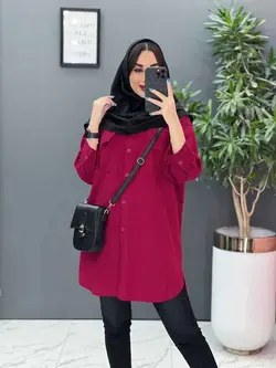 خرید اینترنتی مانتو لنین دانشجویی دوجیب کد 2837 فروشگاه ونوس