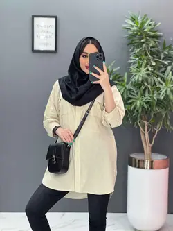 خرید اینترنتی مانتو لنین دانشجویی دوجیب کد 2837 فروشگاه ونوس