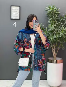 خرید آنلاین مانتو پانچ طرح دار هندی کد 2835 فروشگاه ونوس مد