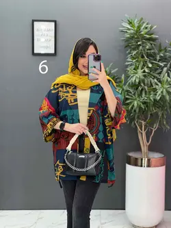 خرید آنلاین مانتو پانچ طرح دار هندی کد 2835 فروشگاه ونوس مد