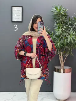 خرید آنلاین مانتو پانچ طرح دار هندی کد 2835 فروشگاه ونوس مد