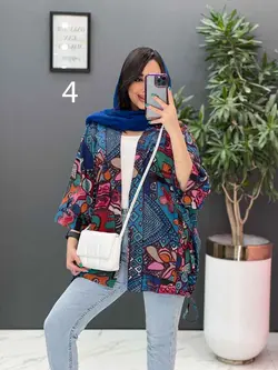 خرید آنلاین مانتو پانچ طرح دار هندی کد 2835 فروشگاه ونوس مد