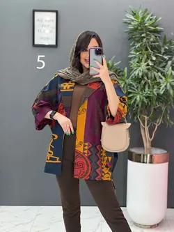 خرید آنلاین مانتو پانچ طرح دار هندی کد 2835 فروشگاه ونوس مد