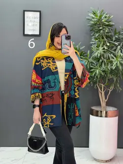 خرید آنلاین مانتو پانچ طرح دار هندی کد 2835 فروشگاه ونوس مد