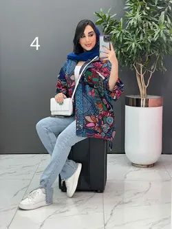 خرید آنلاین مانتو پانچ طرح دار هندی کد 2835 فروشگاه ونوس مد