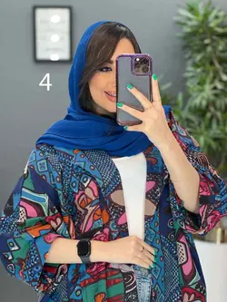 خرید آنلاین مانتو پانچ طرح دار هندی کد 2835 فروشگاه ونوس مد