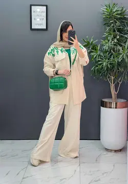 خرید آنلاین مانتو لنین گلدوزی آستین ریش کد 2845 ونوس مد