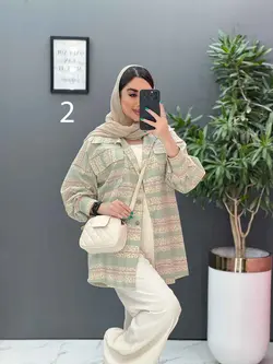 خرید آنلاین مانتو لنین طرح دار دو جیب پاکتی کد 2848 ونوس مد