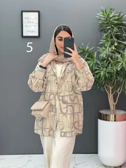 خرید آنلاین مانتو لنین طرح دار دو جیب پاکتی کد 2848 ونوس مد