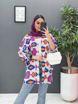 مانتو نخی طرح دار کوک دوزی کد 2858 شیک و خاص مجموعه ونوس مد