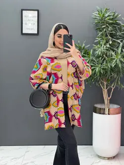 مانتو نخی طرح دار کوک دوزی کد 2858 شیک و خاص مجموعه ونوس مد