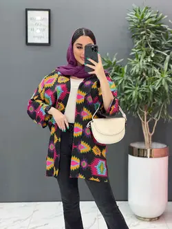 مانتو نخی طرح دار کوک دوزی کد 2858 شیک و خاص مجموعه ونوس مد