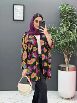 مانتو نخی طرح دار کوک دوزی کد 2858 شیک و خاص مجموعه ونوس مد