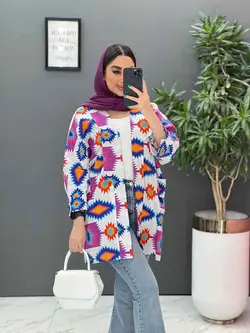 مانتو نخی طرح دار کوک دوزی کد 2858 شیک و خاص مجموعه ونوس مد