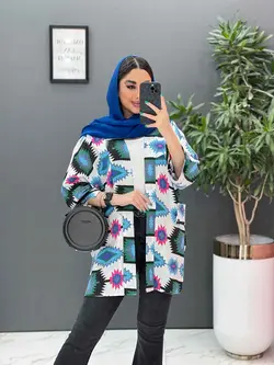 مانتو نخی طرح دار کوک دوزی کد 2858 شیک و خاص مجموعه ونوس مد