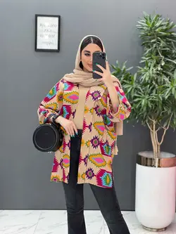 مانتو نخی طرح دار کوک دوزی کد 2858 شیک و خاص مجموعه ونوس مد