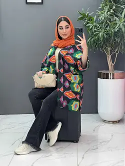 مانتو نخی طرح دار کوک دوزی کد 2858 شیک و خاص مجموعه ونوس مد