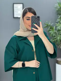 خرید اینترنتی ست مانتو شلوار لنین تک جیب شلوار بگ کد 2857