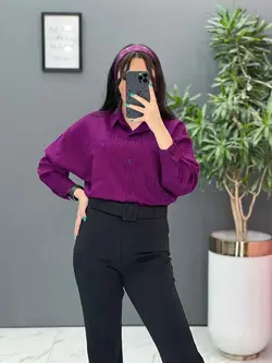 خرید آنلاین مانتو شومیزی کتان لمه کد 2855  در مجموعه ونوس مد