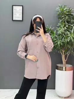 خرید آنلاین مانتو شومیزی کتان لمه کد 2855  در مجموعه ونوس مد