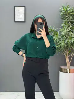 خرید آنلاین مانتو شومیزی کتان لمه کد 2855  در مجموعه ونوس مد