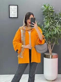 خرید اینترنتی مانتو لنین آستین پاکتی جیب پاگن کد 2861ونوس مد