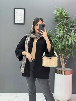 خرید اینترنتی مانتو لنین آستین پاکتی جیب پاگن کد 2861ونوس مد