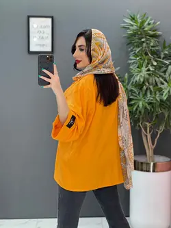 خرید اینترنتی مانتو لنین آستین پاکتی جیب پاگن کد 2861ونوس مد