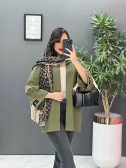 خرید اینترنتی مانتو لنین آستین پاکتی جیب پاگن کد 2861ونوس مد