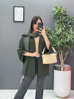 خرید اینترنتی مانتو لنین آستین پاکتی جیب پاگن کد 2861ونوس مد