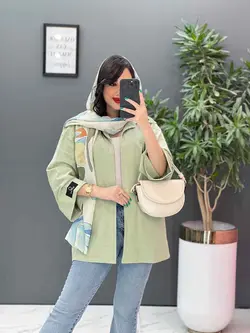 خرید اینترنتی مانتو لنین آستین پاکتی جیب پاگن کد 2861ونوس مد