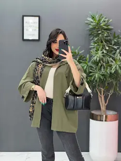 خرید اینترنتی مانتو لنین آستین پاکتی جیب پاگن کد 2861ونوس مد