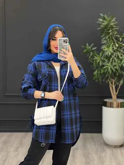 مانتو چهارخونه سرجیب دوبل کد 2902 در مجموعه ونوس مد