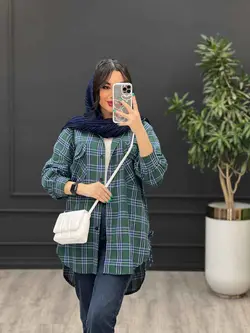 مانتو چهارخونه سرجیب دوبل کد 2902 در مجموعه ونوس مد