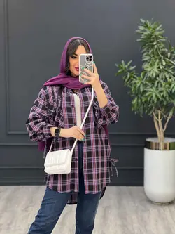 مانتو چهارخونه سرجیب دوبل کد 2902 در مجموعه ونوس مد