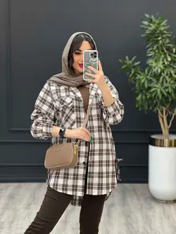 مانتو چهارخونه سرجیب دوبل کد 2902 در مجموعه ونوس مد