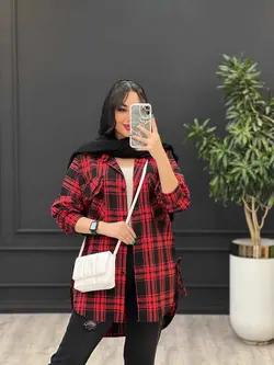 مانتو چهارخونه سرجیب دوبل کد 2902 در مجموعه ونوس مد